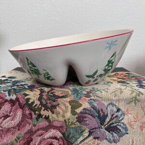 Vintage Lenox Divided Angle Holiday Inspirations Porcelain 8" Serving Bowl